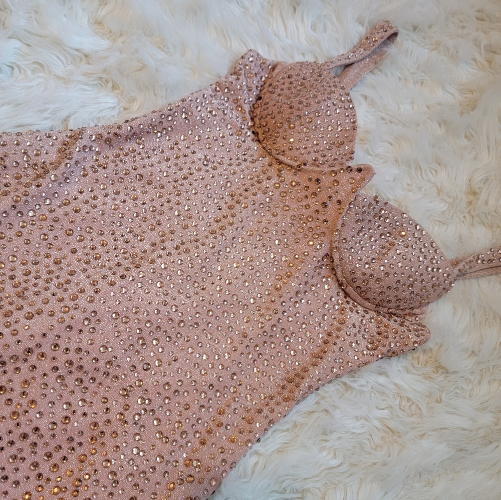 Oh Polly Pink Rhinestone Dress